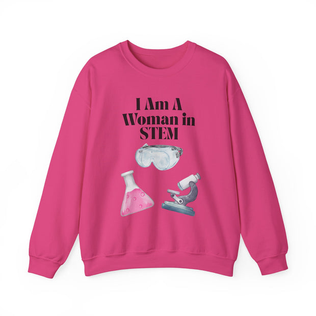 'I Am A Woman In STEM' Scientist Unisex Crewneck Sweatshirt