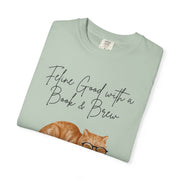 'Feline Good with a Book & Brew' Unisex T-Shirt
