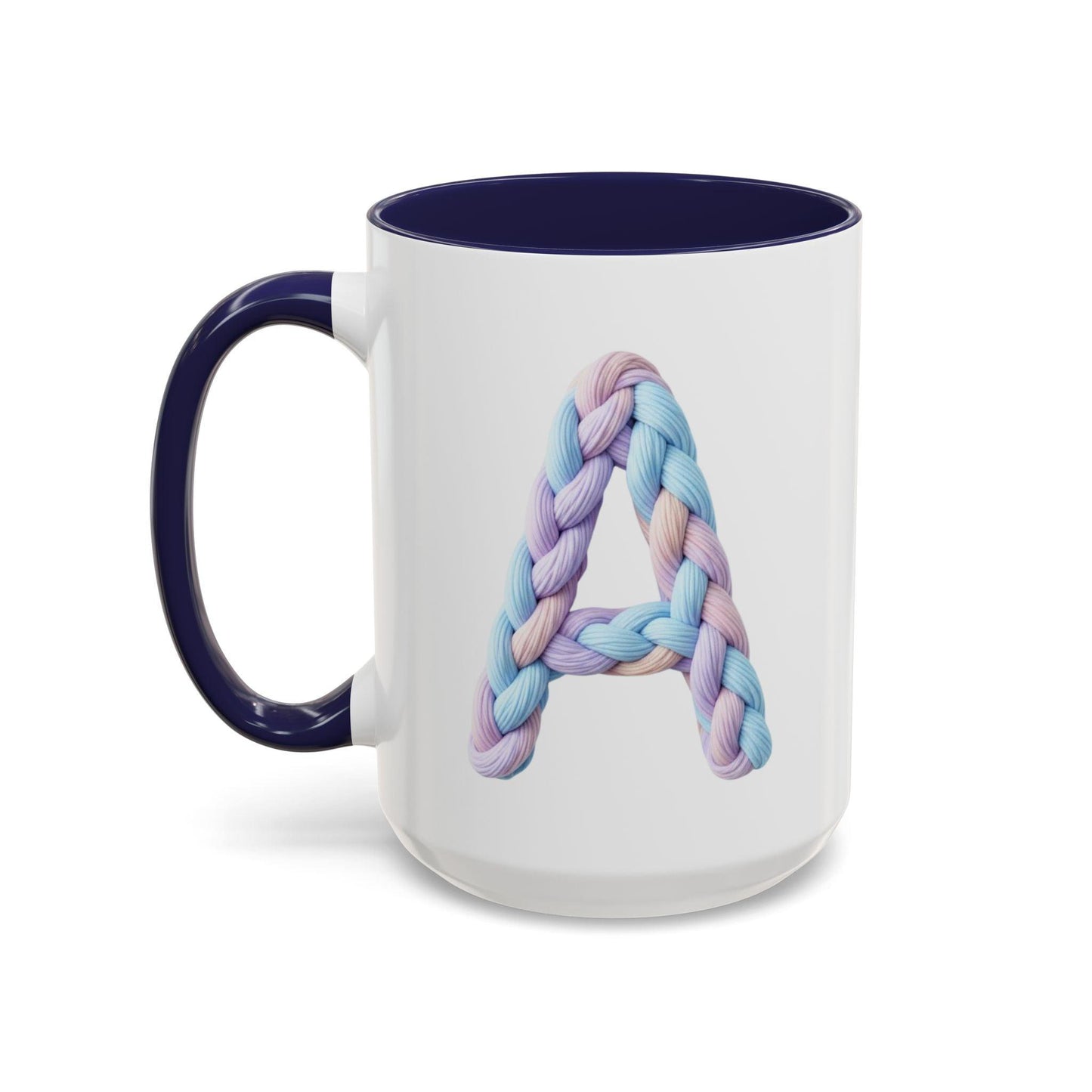 Minimalist Embroidery Typography Accent Coffee Mug | Pastel Thread Design