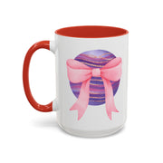 Pink/Purple Planet Wrapped In A Bow Accent Coffee Mug