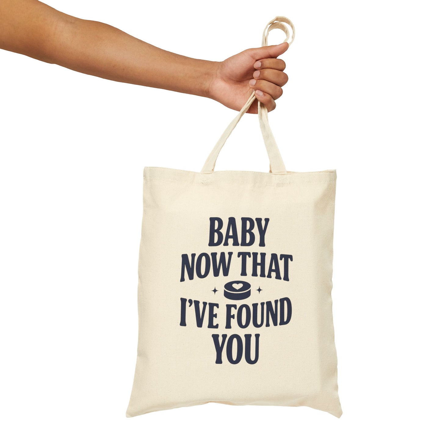 Baby Now That I've Found You Tote Bag, Hockey Romance Booktok Canvas Tote, Sports Romance Reader Gift