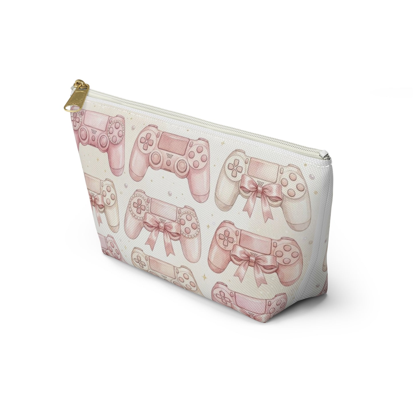 Pink Game Controller Pattern Accessory Pouch
