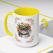 Geeky Goddess Gray Cat Accent Coffee Mug