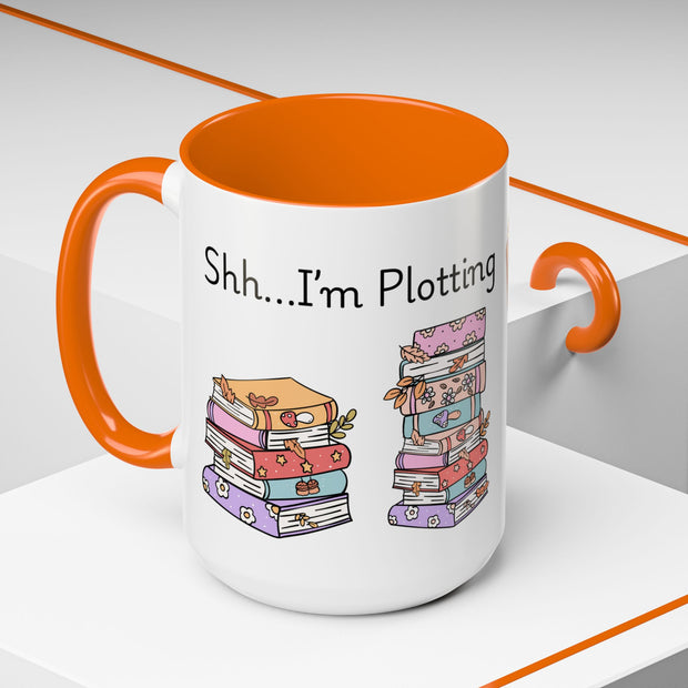 'Shhh...I'm Plotting' Accent Coffee Mug