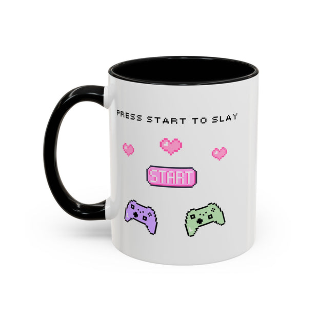 'Press Start To Slay' Accent Coffee Mug