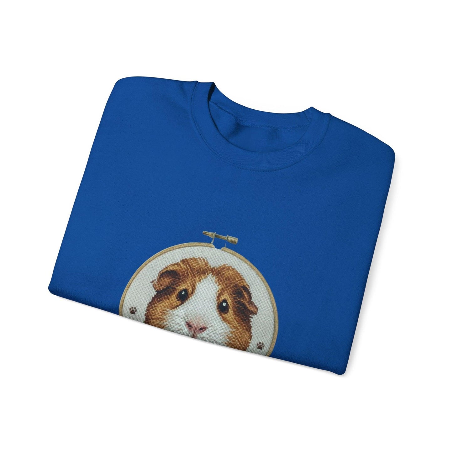 Guinea Pig Portrait Crewneck Sweatshirt | Embroidery Hoop Style