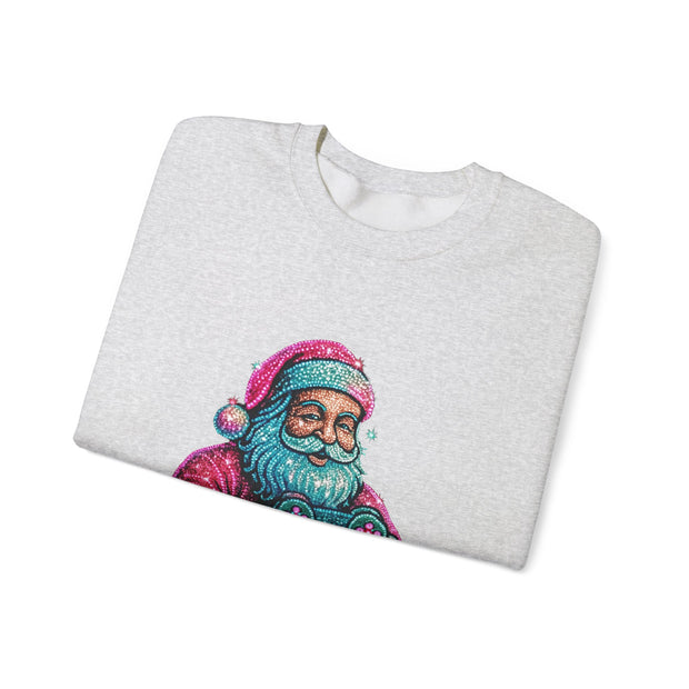 Santa with Game Controller Crewneck, Stay Merry Game On Holiday Sweatshirt