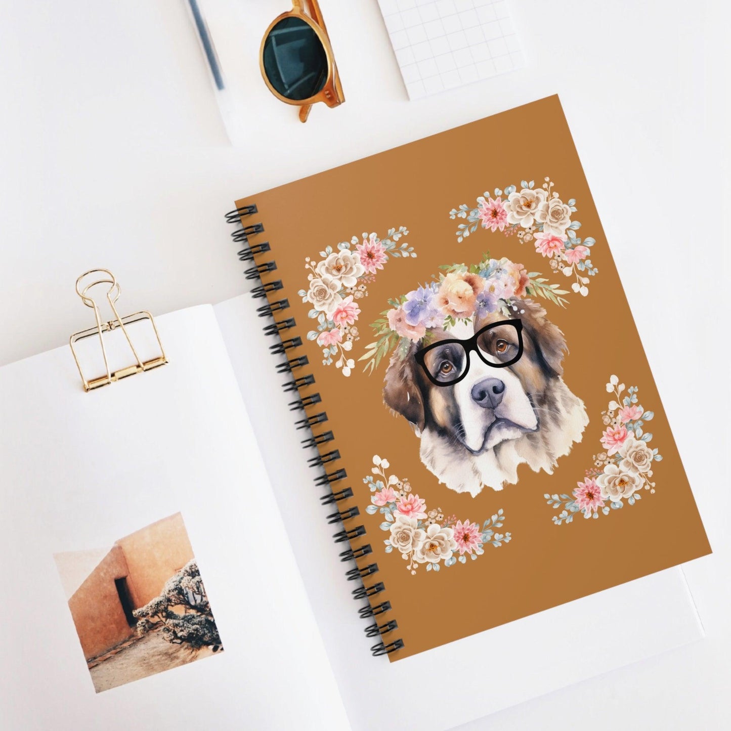 Geeky Goddess Saint Bernard Spiral Notebook
