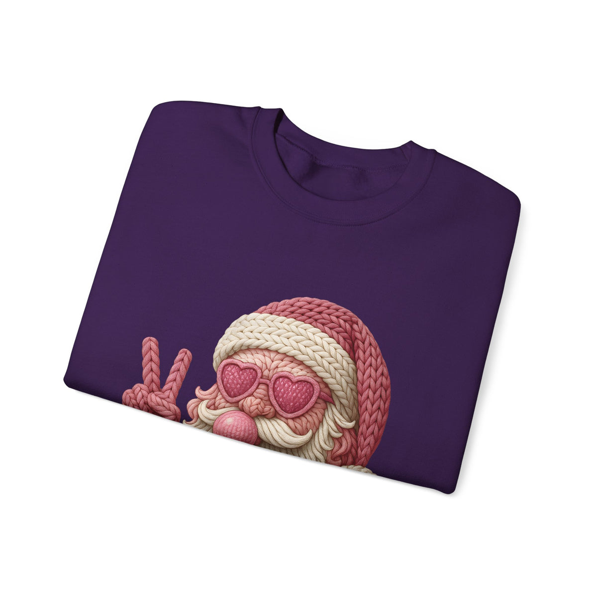 Pink Sunglasses Peace Sign Santa Sweatshirt | Retro Holiday Cozy