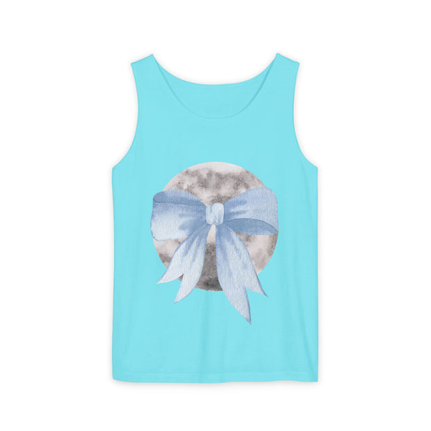 Moon Wrapped In Bow Unisex Tank Top