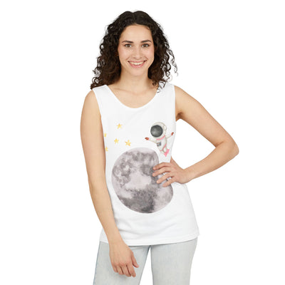 Astronaut Flying To The Moon Unisex Tank Top