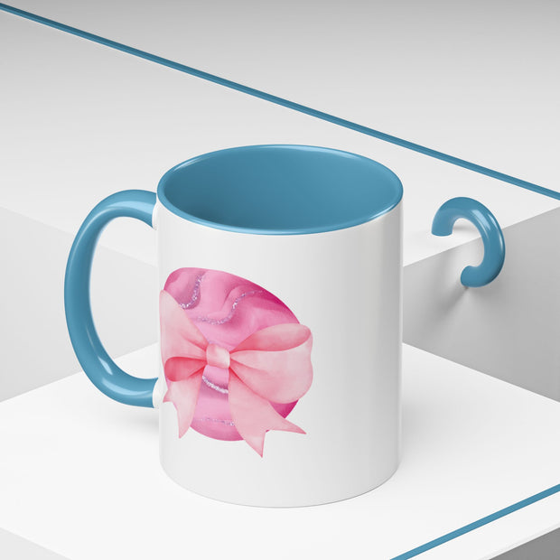 Pink Planet Wrapped In A Bow Accent Coffee Mug
