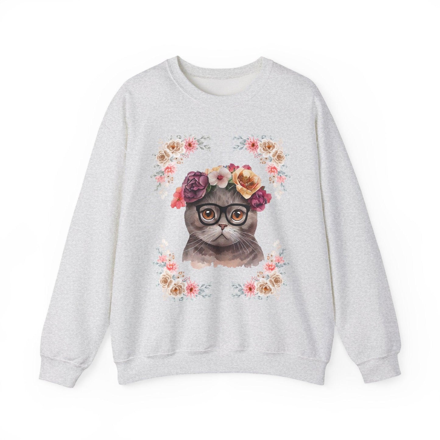 Geeky Goddess Dark Gray Cat Unisex Crewneck Sweatshirt