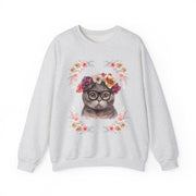 Geeky Goddess Dark Gray Cat Unisex Crewneck Sweatshirt