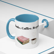 'Books, Coffee, Repeat' Accent Coffee Mug