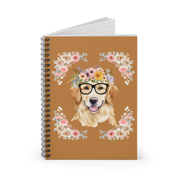 Geeky Goddess Golden Retriever Spiral Notebook