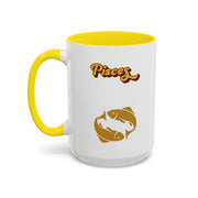 'Pisces' Zodiac Accent Coffee Mug