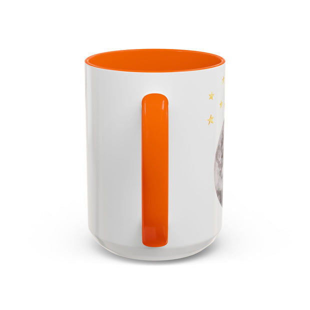 Astronaut Flying To The Moon Accent Coffee Mug