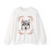 Geeky Goddess Siberian Husky Unisex Crewneck Sweatshirt