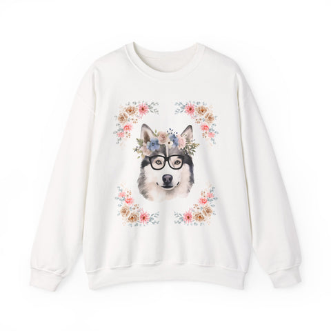Geeky Goddess Siberian Husky Unisex Crewneck Sweatshirt