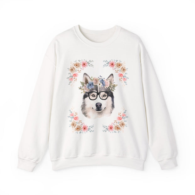 Geeky Goddess Siberian Husky Unisex Crewneck Sweatshirt