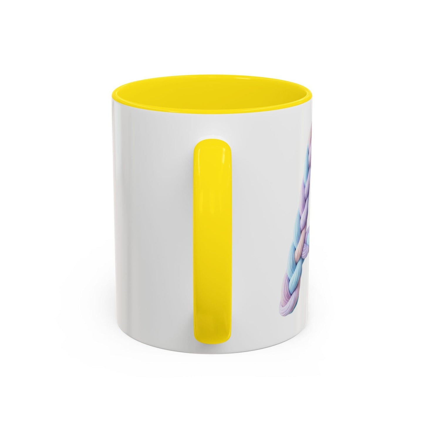Minimalist Embroidery Typography Accent Coffee Mug | Pastel Thread Design