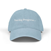 'Saving Progress...' Denim Embroidered Cap