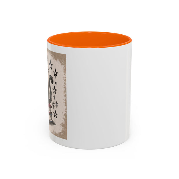 Cat and Book Lover's Accent Coffee Mug
