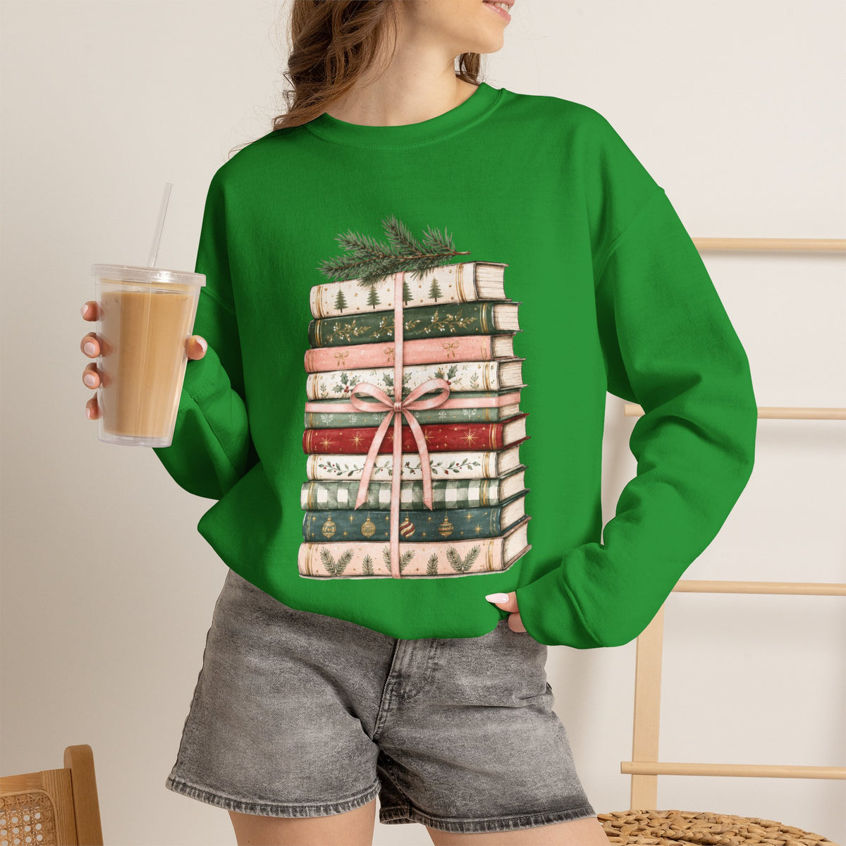 Bookish Christmas Sweatshirt, Christmas Book Lover Crewneck, Cozy Reader Sweater, BookTok Holiday Shirt, Reader Christmas Gift
