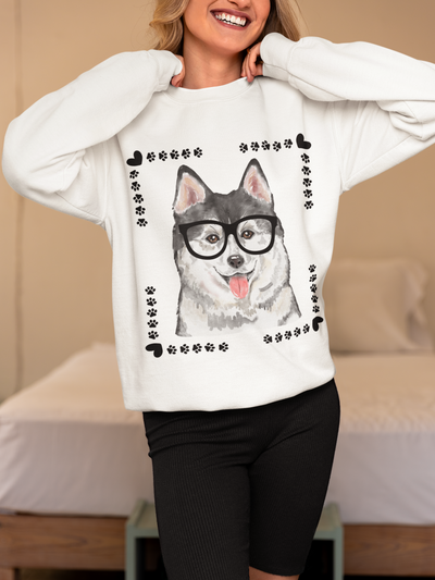 Geeky Good Siberian Husky Unisex Crewneck Sweatshirt