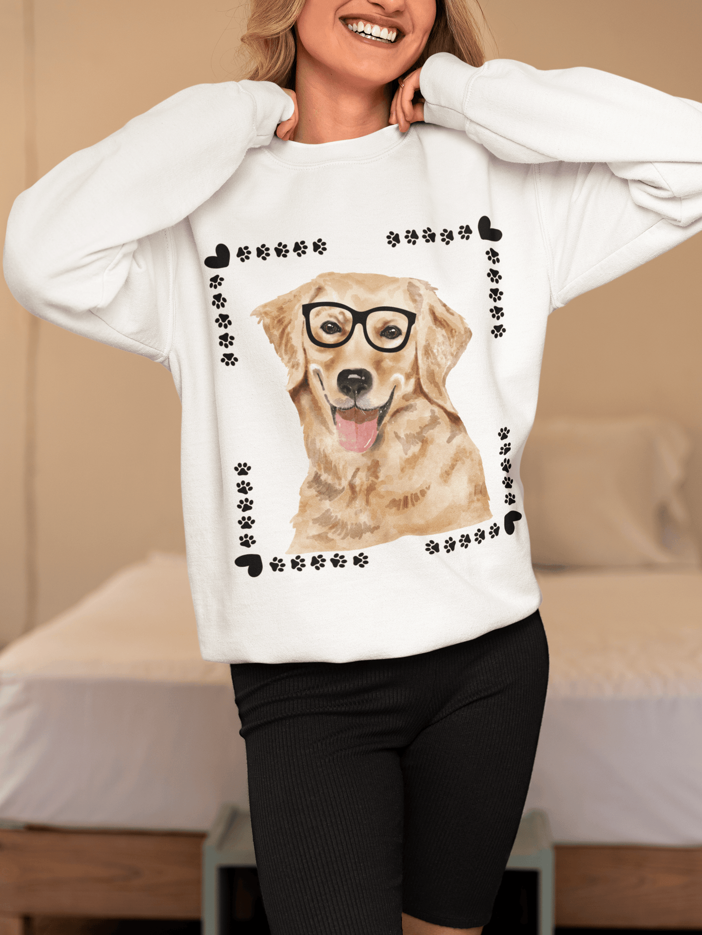 Geeky Good Golden Retriever Unisex Crewneck Sweatshirt