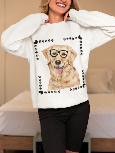 Geeky Good Golden Retriever Unisex Crewneck Sweatshirt
