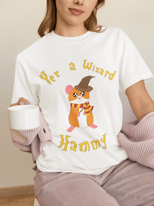 Hammy Wizard Hamster T-Shirt | Cute Spellcaster Illustration