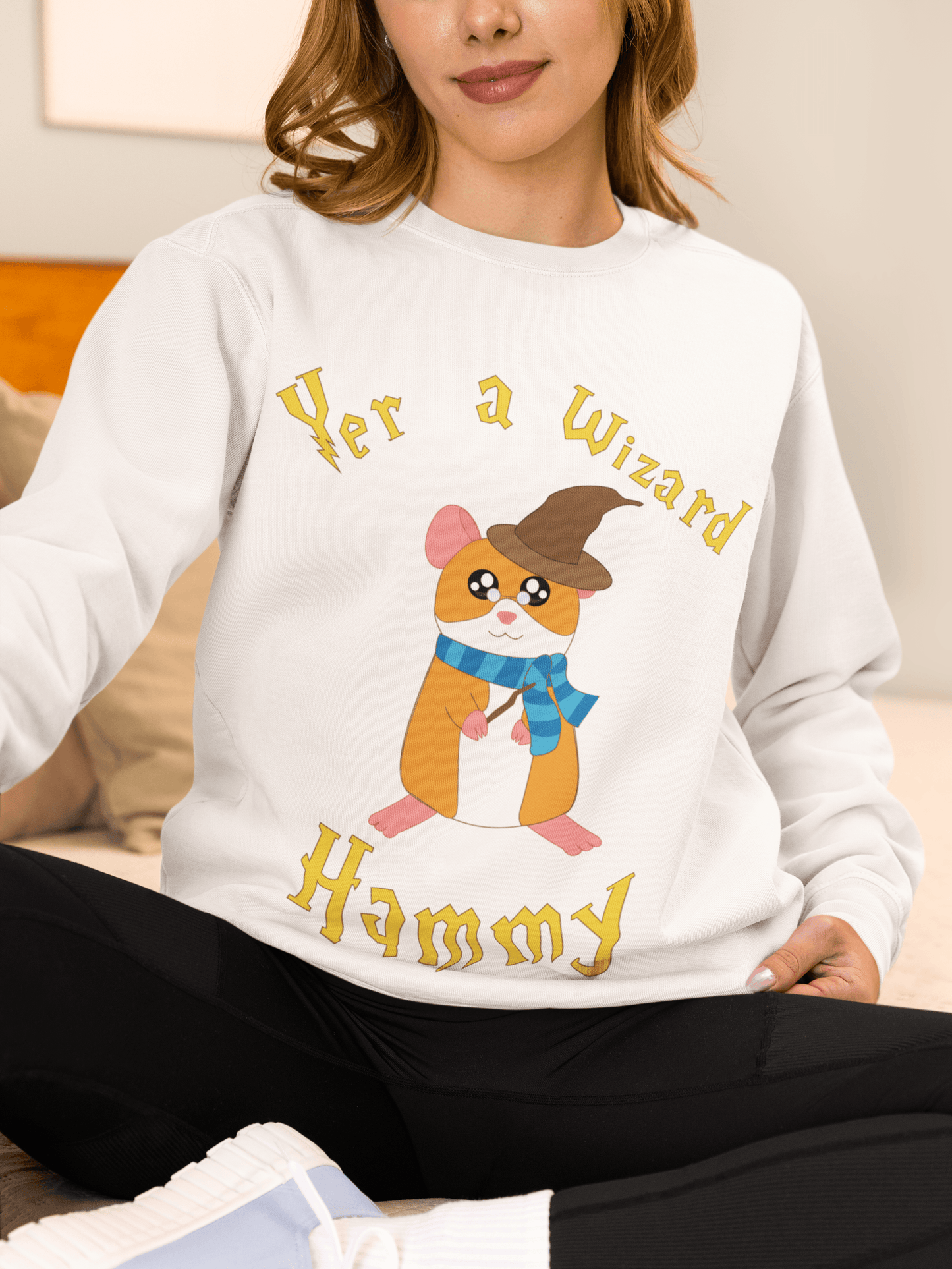 Hammy Wizard Hamster Sweatshirt | Cute Wizard Hamster Crewneck