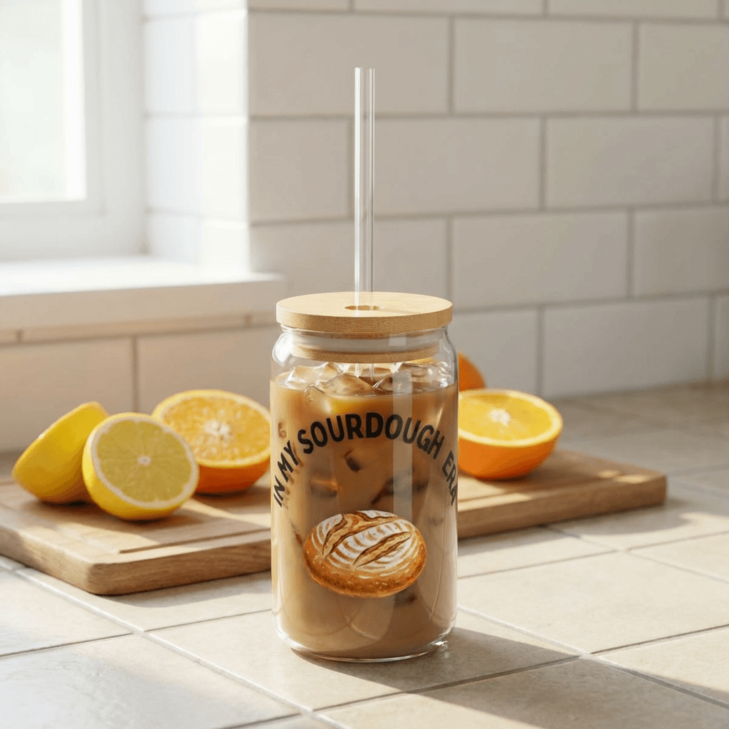 Sourdough Illustration Sipper Glass | 16oz