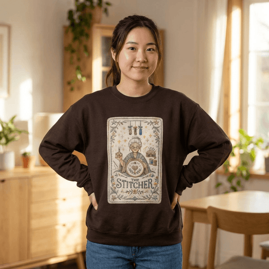 Vintage Embroiderer Illustration Sweatshirt | The Stitcher Crewneck