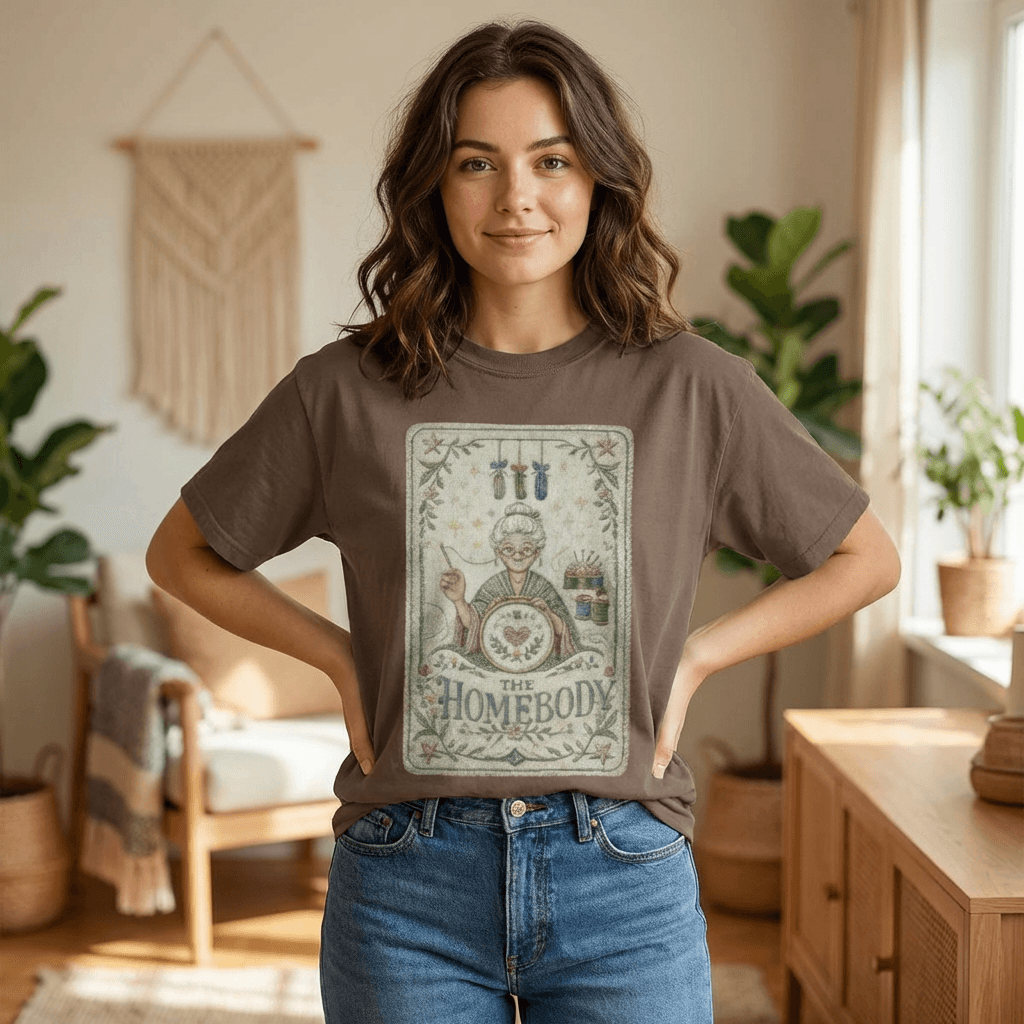 The Homebody Illustration T-shirt | Cozy Vintage Home Cooking Design
