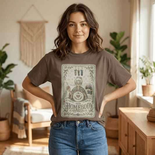 The Homebody Illustration T-shirt | Cozy Vintage Home Cooking Design