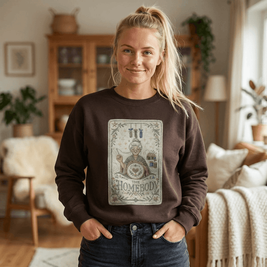 Homebody vintage knitting illustration Sweatshirt | cozy home craft design