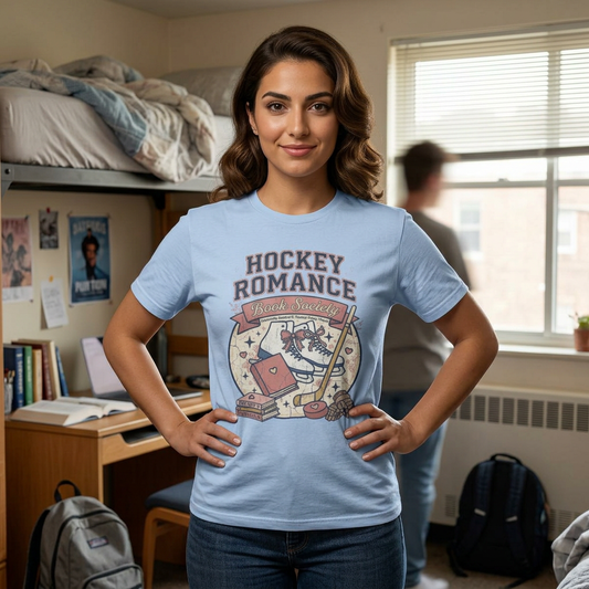 Hockey Romance T Shirt, Booktok Romance Reader Tee, Cozy Hockey Book Girly Shirt, Romance Book Lover Gift