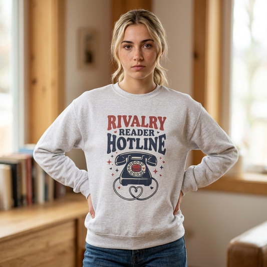 Rivalry Reader Hotline Sweatshirt, Hockey Romance Booktok Crewneck, Sports Romance Reader Pullover