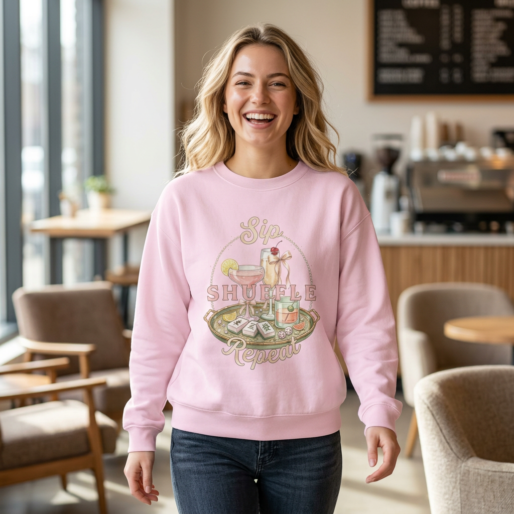 Mahjong Girls Night Crewneck Sweatshirt | Mahjong Tiles, Pastel Cozy Club