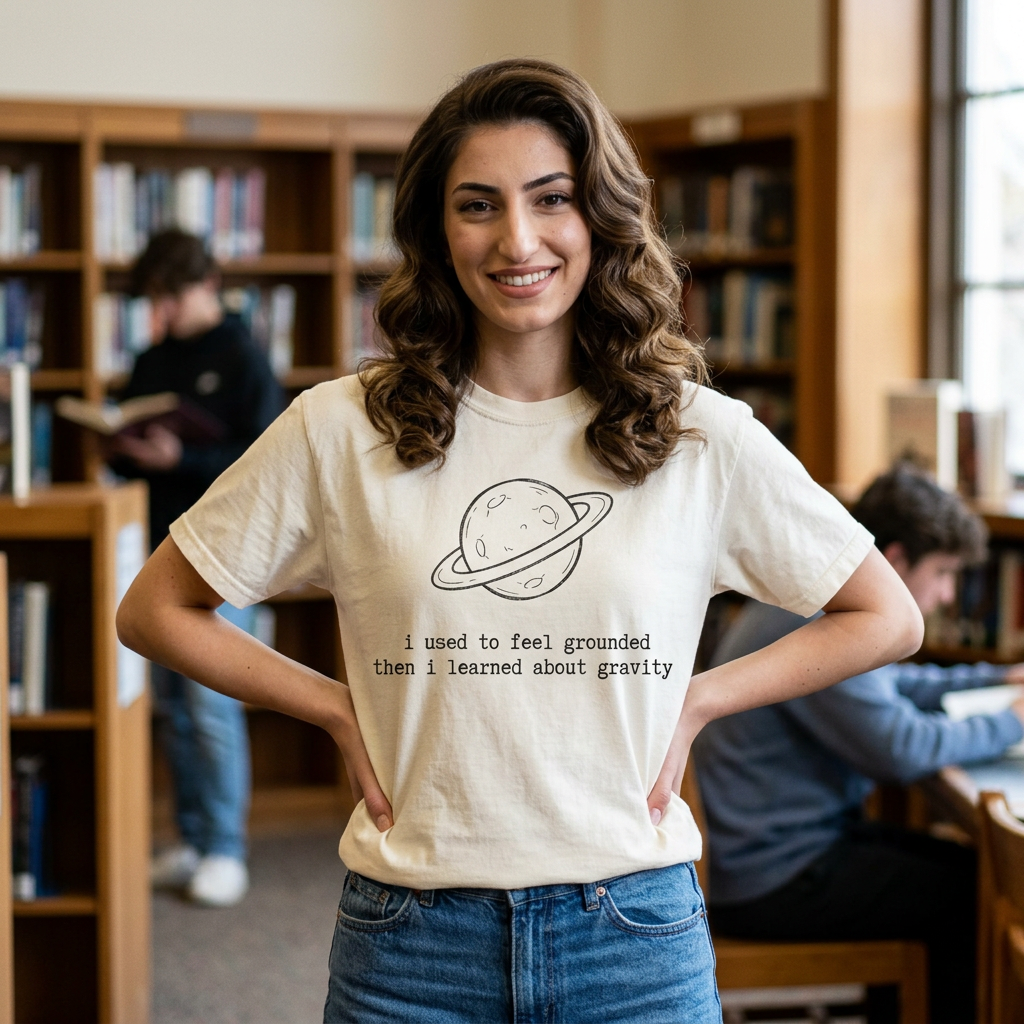 I Used to Feel Grounded Then I Learned About Gravity T-Shirt, Funny Space Physics Shirt, Planet Graphic Tee, STEM Science Gift