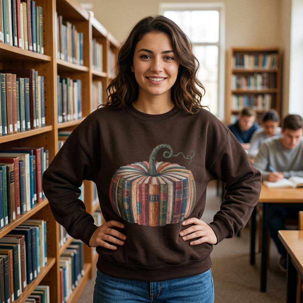 Patchwork Pumpkin Crewneck Sweatshirt | Fall Plaid Pumpkin Shirt