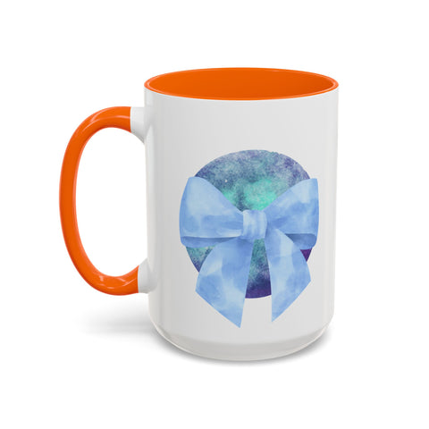 Blue/Green Planet Wrapped In A Bow Accent Coffee Mug