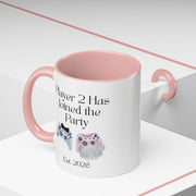 'Player 2 Has Joined The Party' 'Est. 2026' Accent Coffee Mug