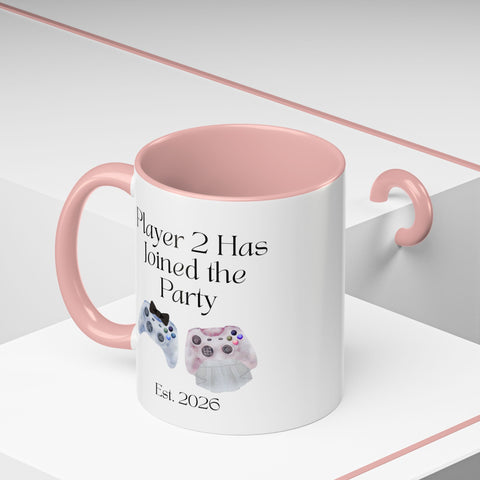 'Player 2 Has Joined The Party' 'Est. 2026' Accent Coffee Mug