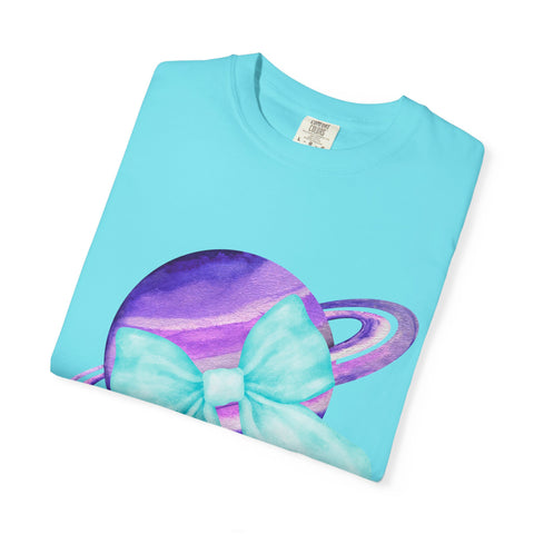 Purple Saturn Wrapped In Bow Unisex T-Shirt