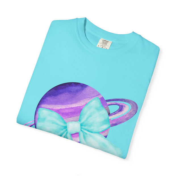 Purple Saturn Wrapped In Bow Unisex T-Shirt