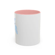 Blue Saturn Wrapped In A Blue Bow Accent Coffee Mug